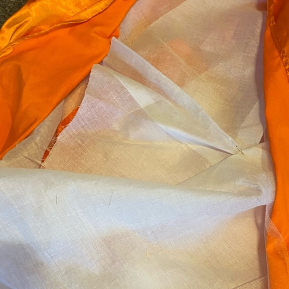 Orange ruffled ball gown PROM DRESS. - Picture 2 of 6